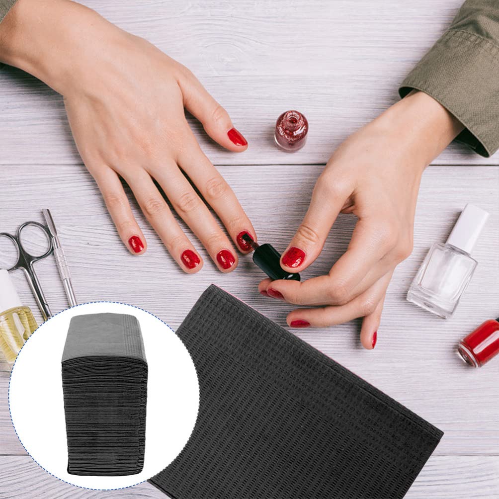 FOMIYES 125Pcs Disposable Nail Art Practice Mat - Salon Manicure Training Pad, Nail Polish & Lacquer Workstation Table Protector for Nail Technicians & Students | Perfect for Home Salon, Nail School Practice & Professional Use