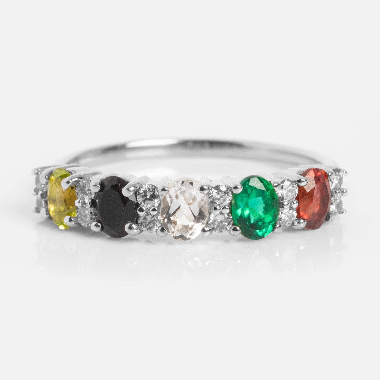 Personalized Acrostic Oval Gemstone Ring - Custom Name Birthstone Jewelry for Women, Perfect Gift for Anniversary, Birthday & Valentine's Day