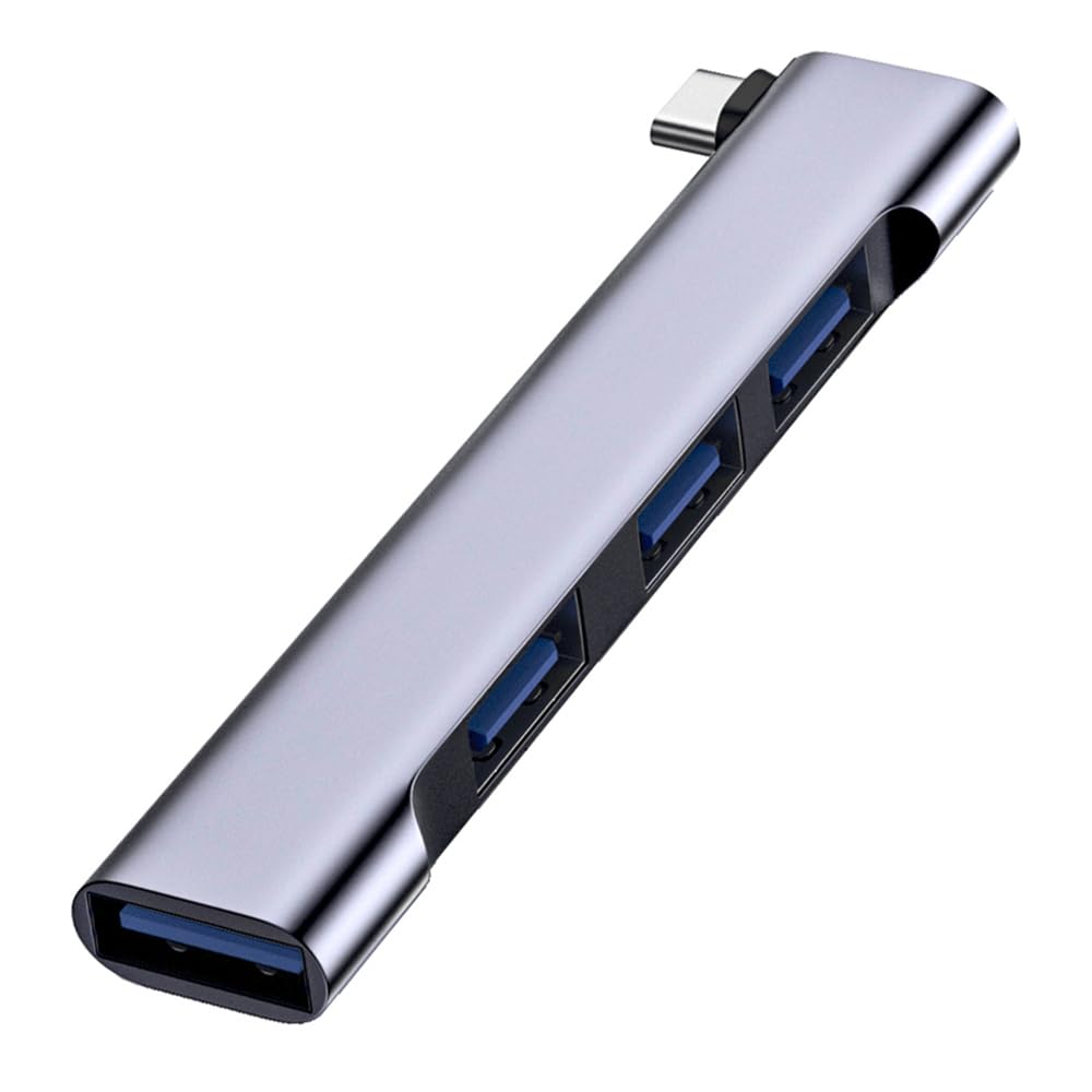 USB C Hub for Laptop, 4-in-1 Portable Ultra-Slim Type-C Adapter with USB 3.0 Port - Multiport Expander for MacBook Pro/Air, Surface Pro, Dell XPS | Perfect for Office Work, Travel, Connecting Keyboard, Mouse & Flash Drives