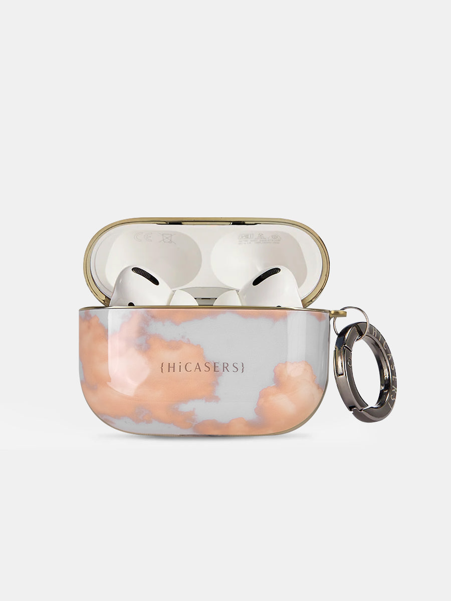 Iridescent Pink AirPods Case with Cloud Design - Trendy & Protective Cover for AirPods 1/2/3 & Pro - Perfect for Travel, Work & Everyday Use