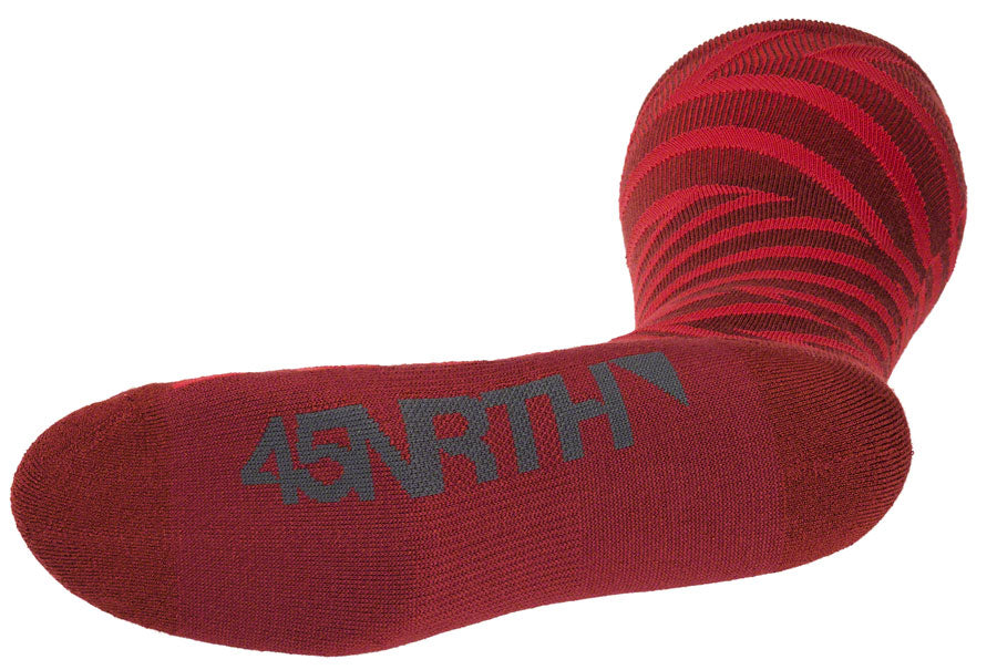 45NRTH Dazzle Midweight Knee High Wool Socks for Men & Women - Warm Winter Hiking Socks, Chili Pepper/Red, Medium - Perfect for Outdoor Activities, Skiing, and Cold Weather Adventures