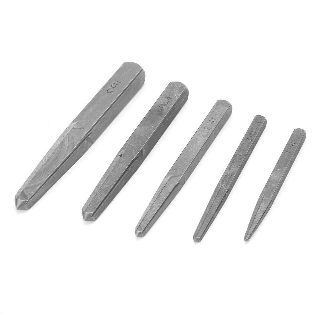 5Pcs Screw Extractor Set - Straight Fluted Bolt Remover Tool for Damaged & Broken Screws - Easy Out Removal Kit for DIY, Automotive & Home Repair Projects