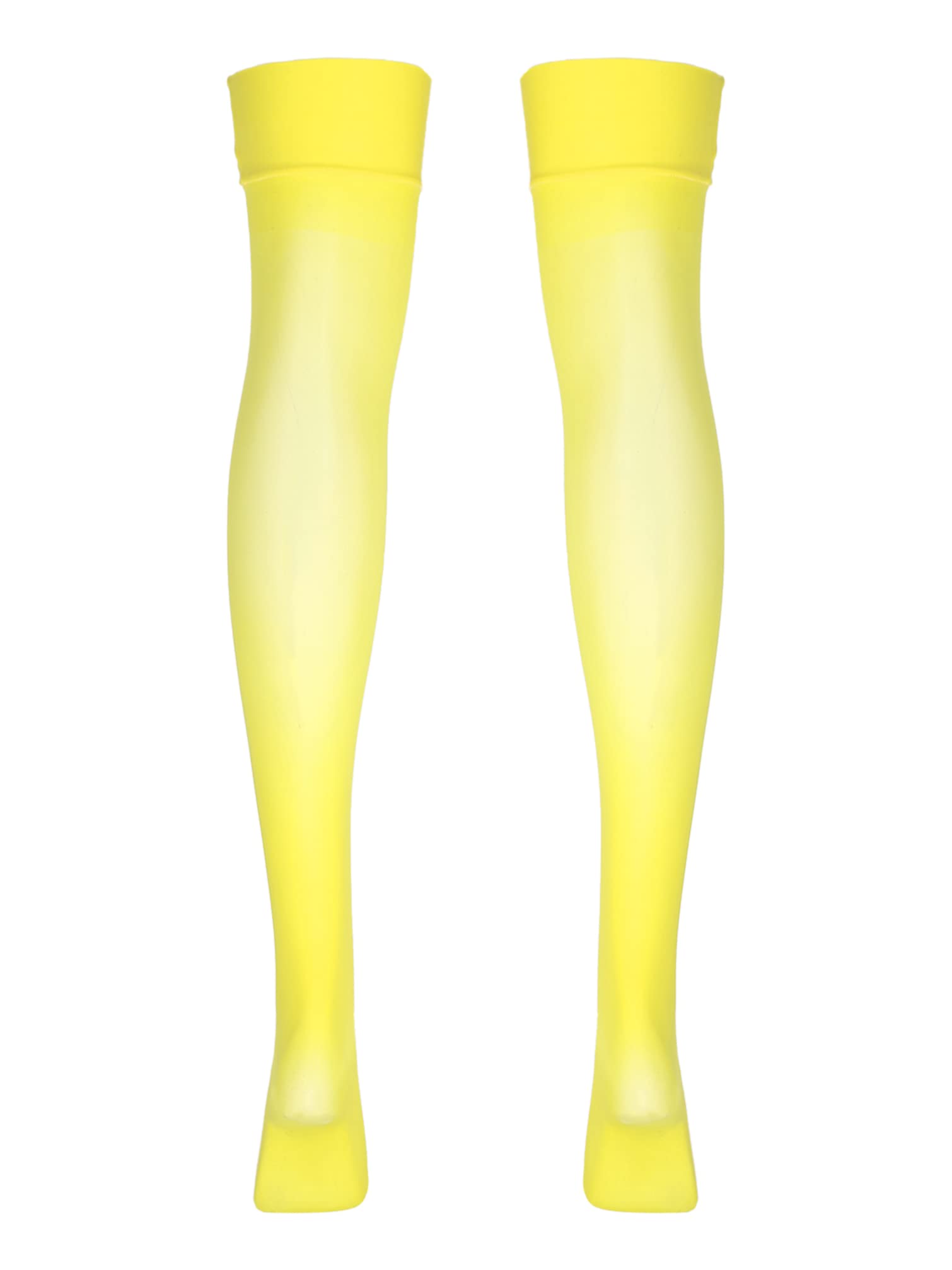 Sexy Glossy Solid Color Stockings for Women - Ultra Thin Shiny Elastic Thigh High Socks - Perfect for Cosplay, Date Night & Special Occasions