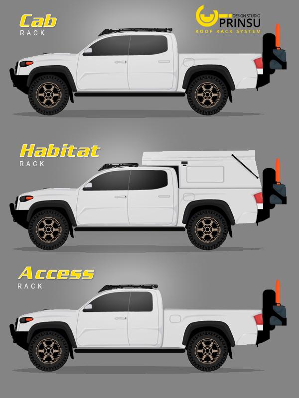 2005-2022 Toyota Tacoma Double Cab Prinsu Design Studio Roof Rack - Heavy Duty Aluminum Cargo Carrier for Off-Roading, Camping & Outdoor Adventures