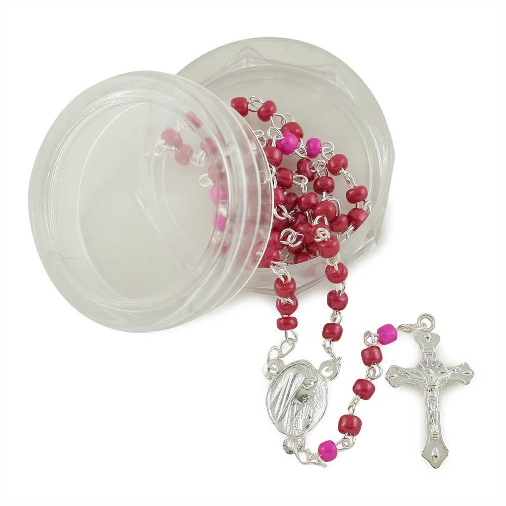 Kids Glass Rosary Beads in Gift Box - Perfect for First Communion, Baptism & Religious Gifts for Children