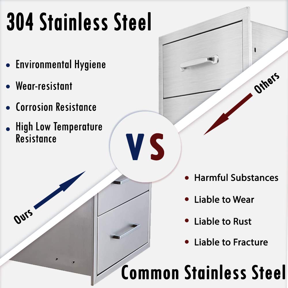 Stainless Steel Outdoor Kitchen Drawer 15.7