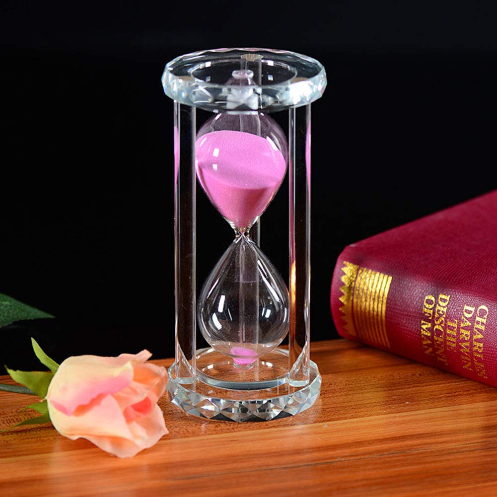 60 Minute Purple Crystal Hourglass Sand Timer - Elegant Kitchen Cooking Timer, Home Office Decor, Unique Christmas & Birthday Gift for Adults & Kids - Perfect for Baking, Meditation, Study & Time Management