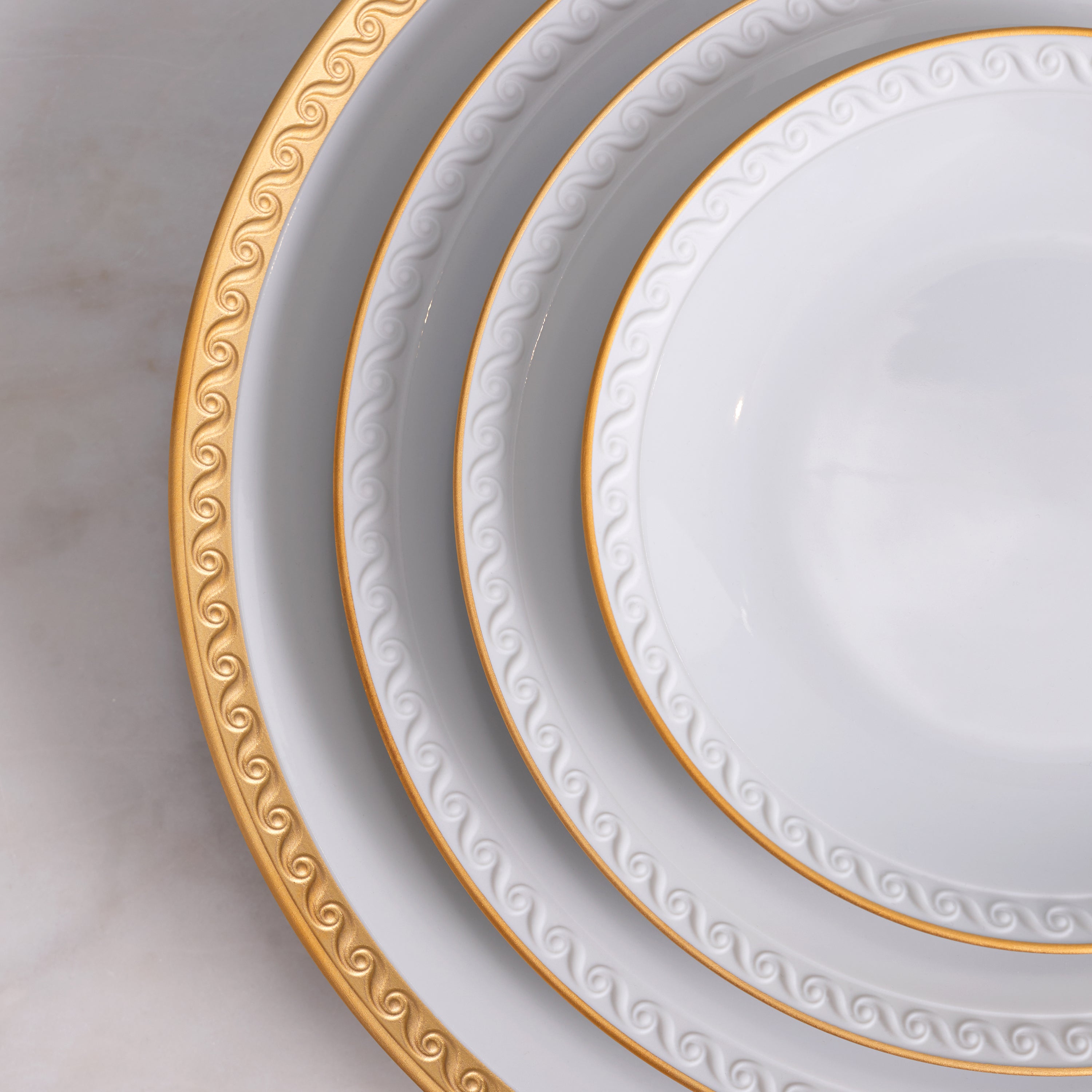 Luxury Neptune Gold Dinner Plates - Elegant Fine Dining Tableware for Weddings, Parties & Special Occasions