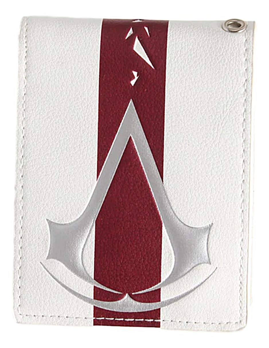 Assassin Cartoon Character White Leather Bifold Wallet for Men - Slim RFID Blocking Money Holder for Everyday Use & Gifts