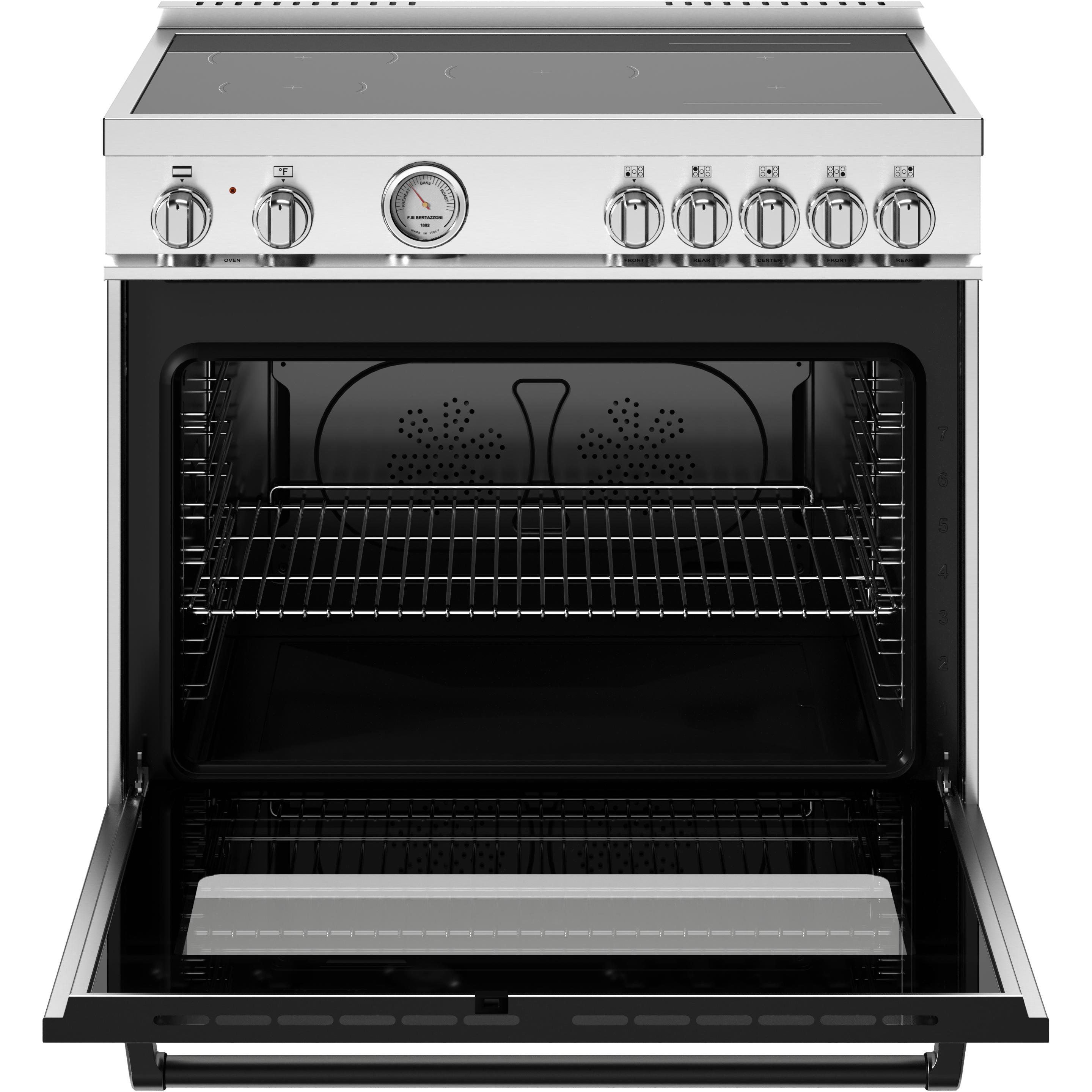 Bertazzoni 36 Inch Freestanding Induction Range MAS365INMXV - Professional Stainless Steel Cooktop with 5 Burners for Modern Kitchens | Perfect for Home Chefs & Entertaining