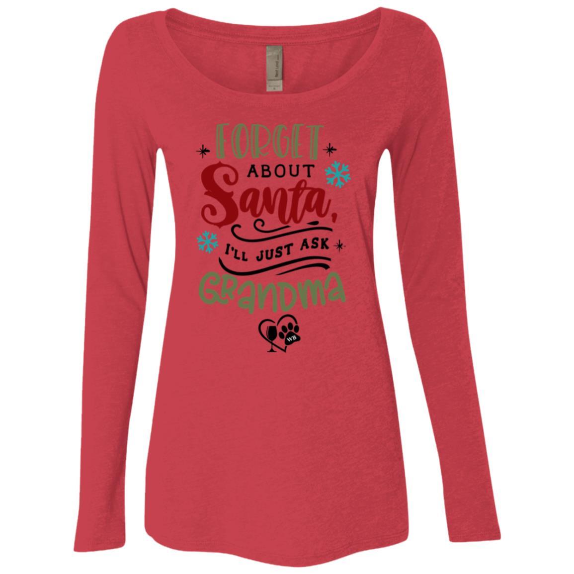 WineyBitches.Co Women's Long Sleeve Scoop Neck Tri-Blend T-Shirt - Soft & Comfortable Casual Top for Everyday Wear, Lounge, and Outings