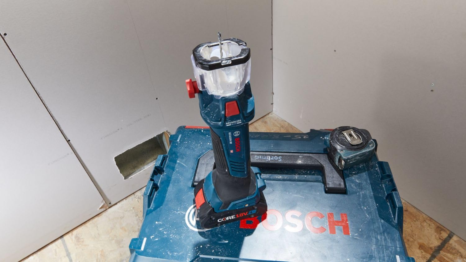 BOSCH GCU18V-30N 18V Brushless Cordless Drywall Cut-Out Tool (Bare Tool) - Professional Drywall Cutting for Home Renovation & Construction Projects