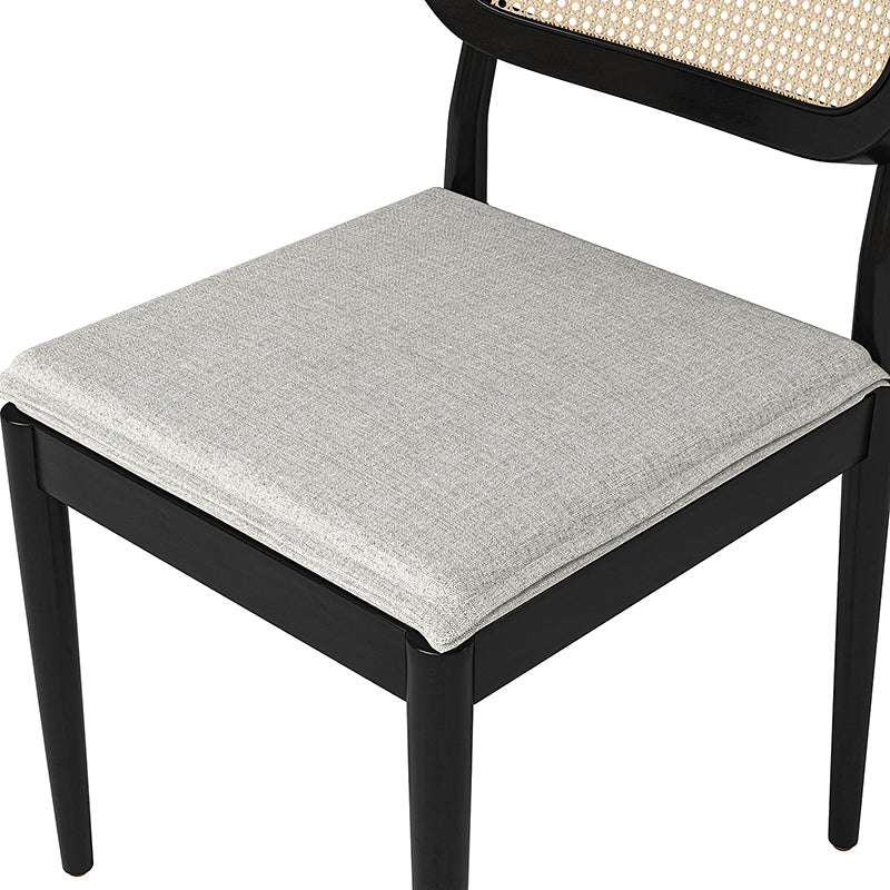 Konstantin Modern Solid Wood Dining Chairs with Rattan Backrest - Set of 2 - Perfect for Kitchen, Dining Room, and Breakfast Nook - Eco-Friendly Home Furniture