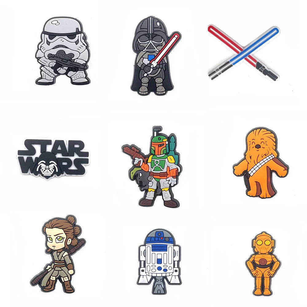 25 Styles Star Wars Yoda Shoe Charms for Crocs - DIY Decor Jibbitz for Kids & Adults - Waterproof Shoe Accessories for Slippers, Sandals & Water Shoes - Perfect Gift for Star Wars Fans & Crocs Lovers