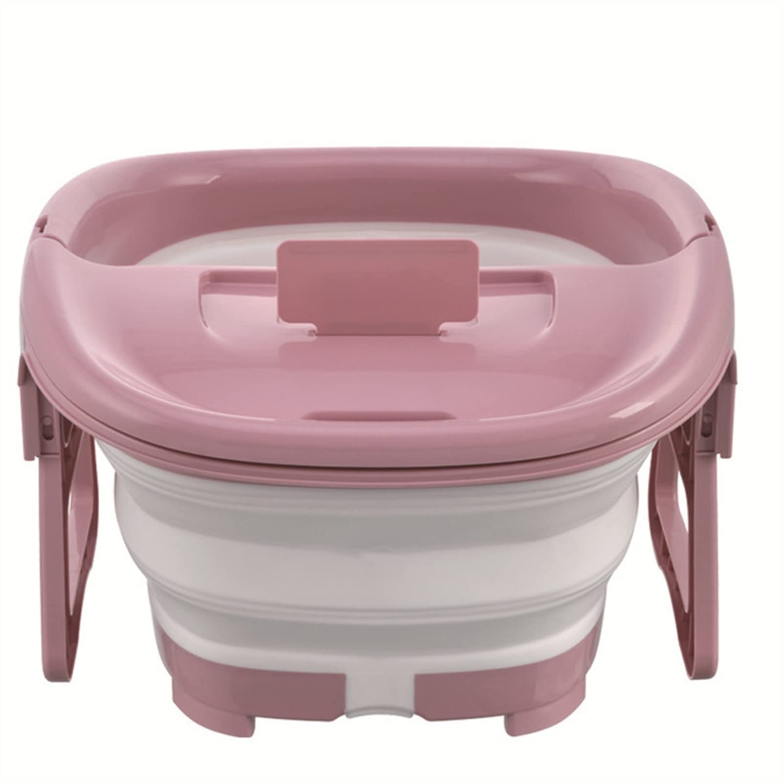 Foldable Foot Spa Bath Massage Bucket with Bubbles - Portable Foot Soaking Tub for Relaxation & Pedicure - Pink Plastic Footbath for Home Use (Perfect for Spa Nights, Gift Ideas & Self-Care Routines)