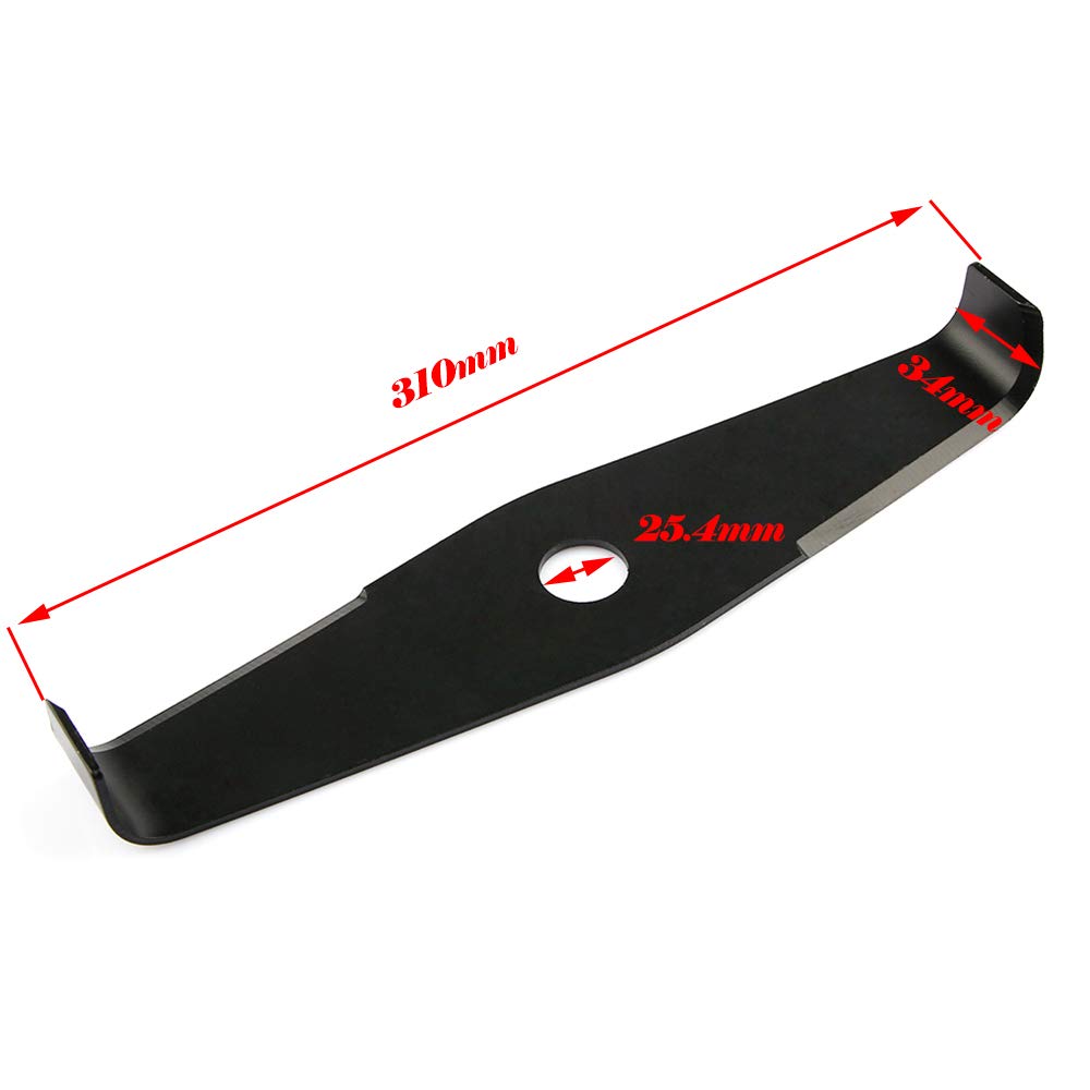 12 Inch 2 Teeth Steel Brush Cutter Blade - Universal Replacement for Trimmer, Weed Eater & Sting Trimmer - 25.4mm Bore & 3mm Thickness (2 Pack) - Ideal for Landscaping, Yard Maintenance & Heavy-Duty Brush Clearing