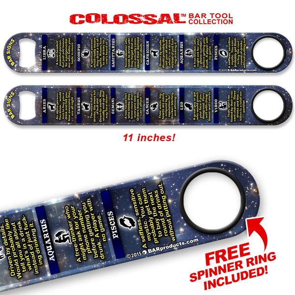 Bar Star Signs Kolorcoat™ 11-Inch Long COLOSSAL™ Speed Bottle Opener - Perfect for Bars, Restaurants, and Home Entertaining