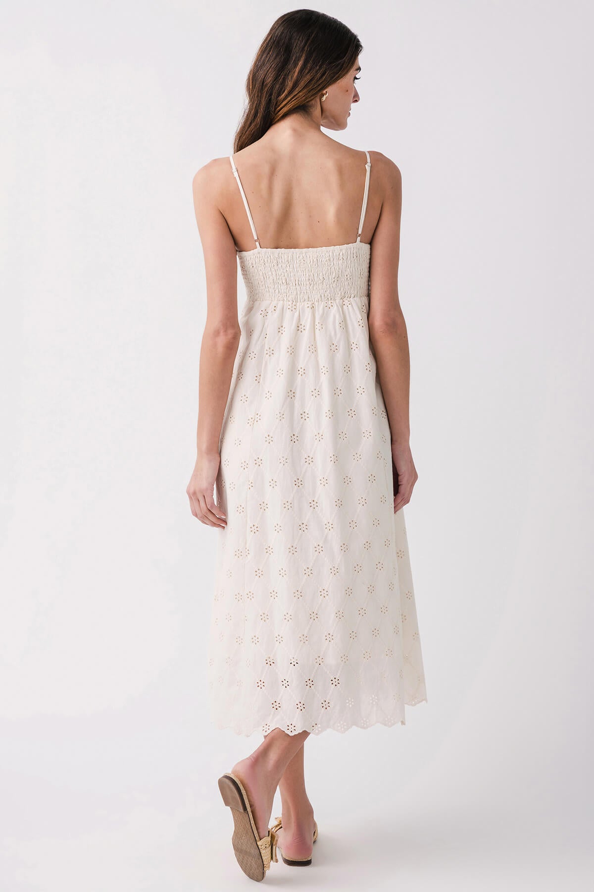 By Together Eyelet Button Up Dress - Women's Floral Summer Casual Dress with Short Sleeves | Perfect for Beach, Vacation & Date Night Outfits