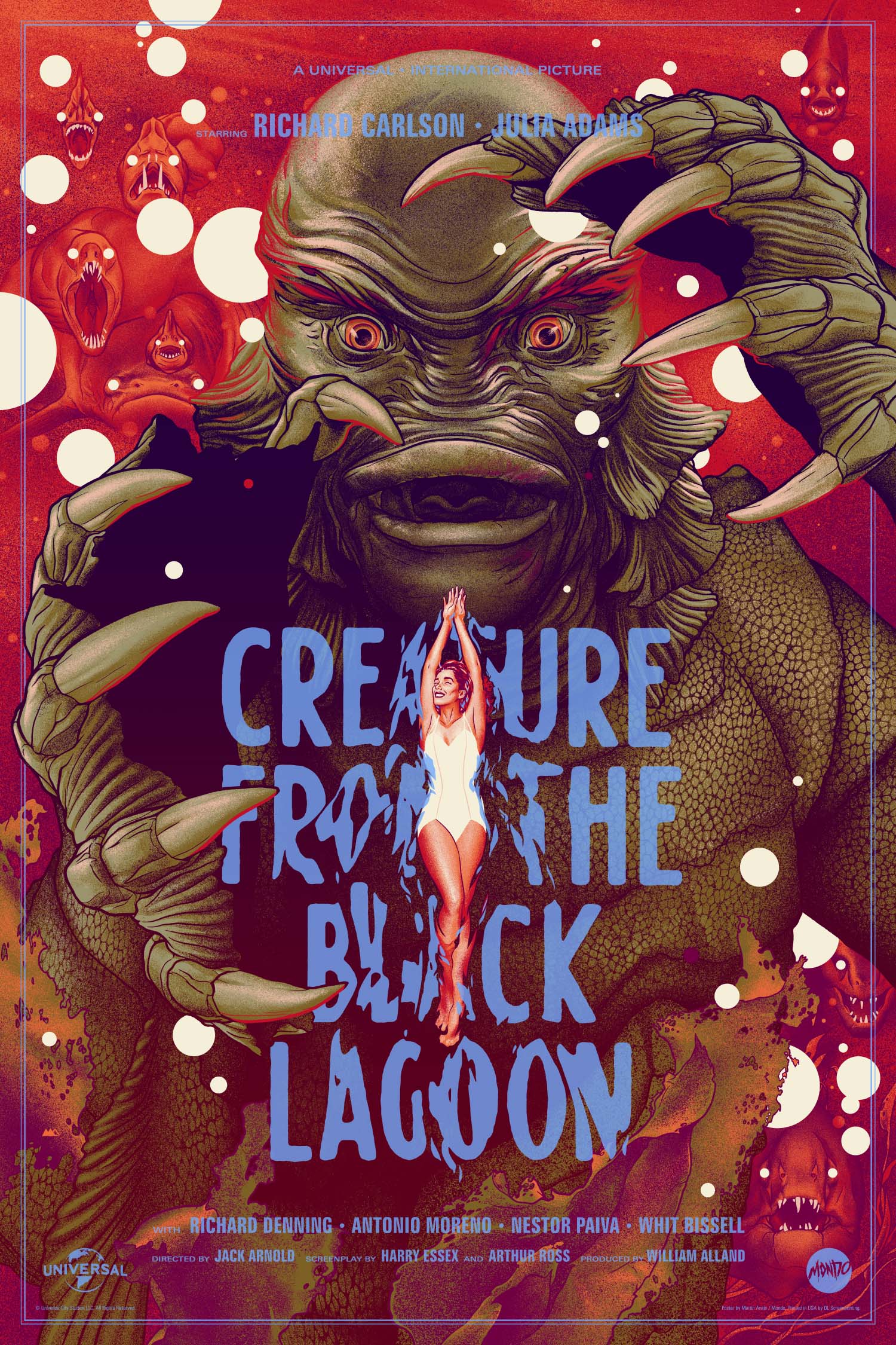 Creature from the Black Lagoon Vintage Movie Poster - Classic Horror Film Wall Art Decor for Home Theater, Man Cave, or Office