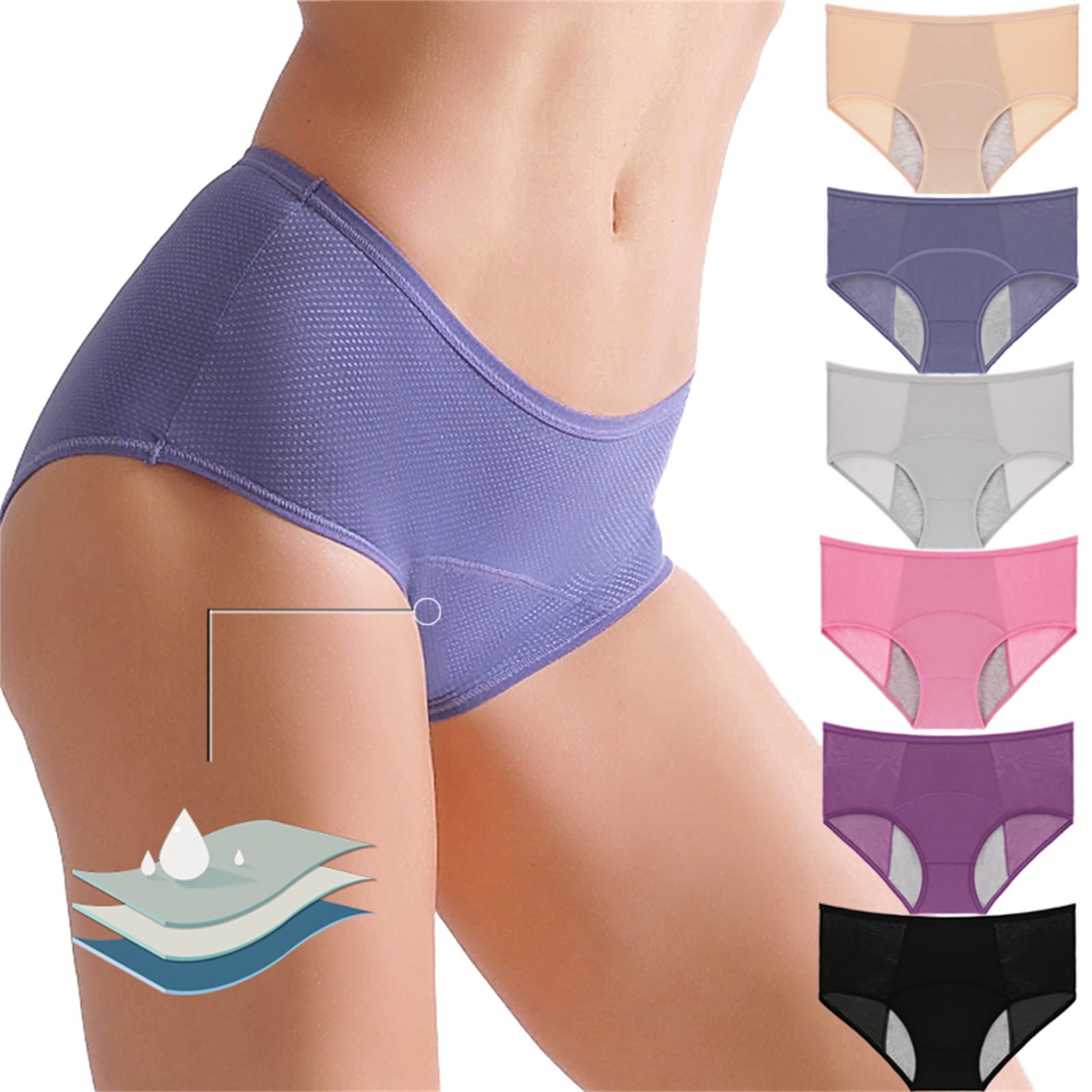 Women's Cotton Bikini Underwear 5-Pack - Soft Breathable Panties for Everyday Comfort - Perfect for Work, Travel & Lounge Wear