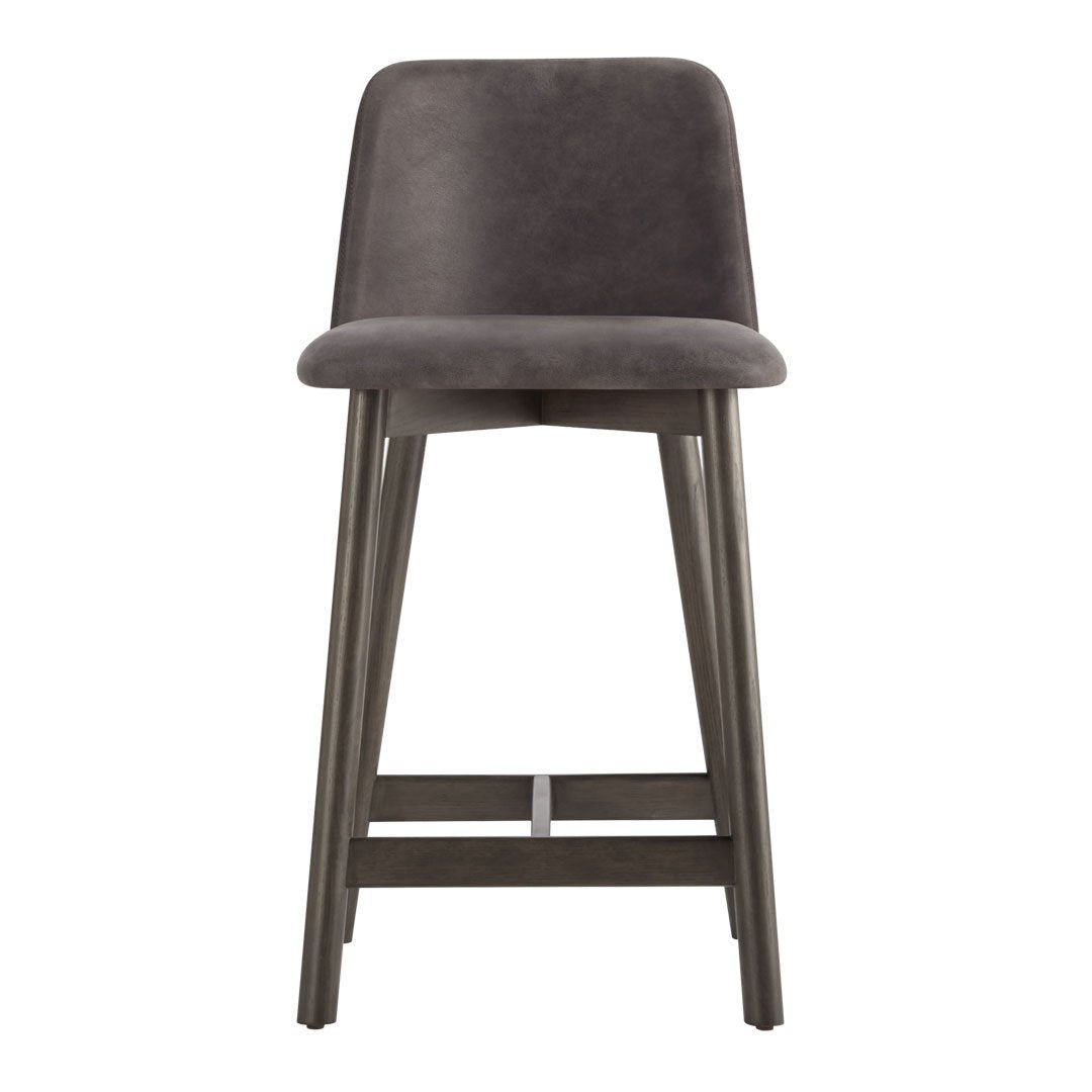 Premium Chip Leather Counter Stool - Modern Bar Stool with PU Leather Seat & Metal Legs for Kitchen Island, Breakfast Bar & Dining Room - Comfortable & Stylish Seating Solution
