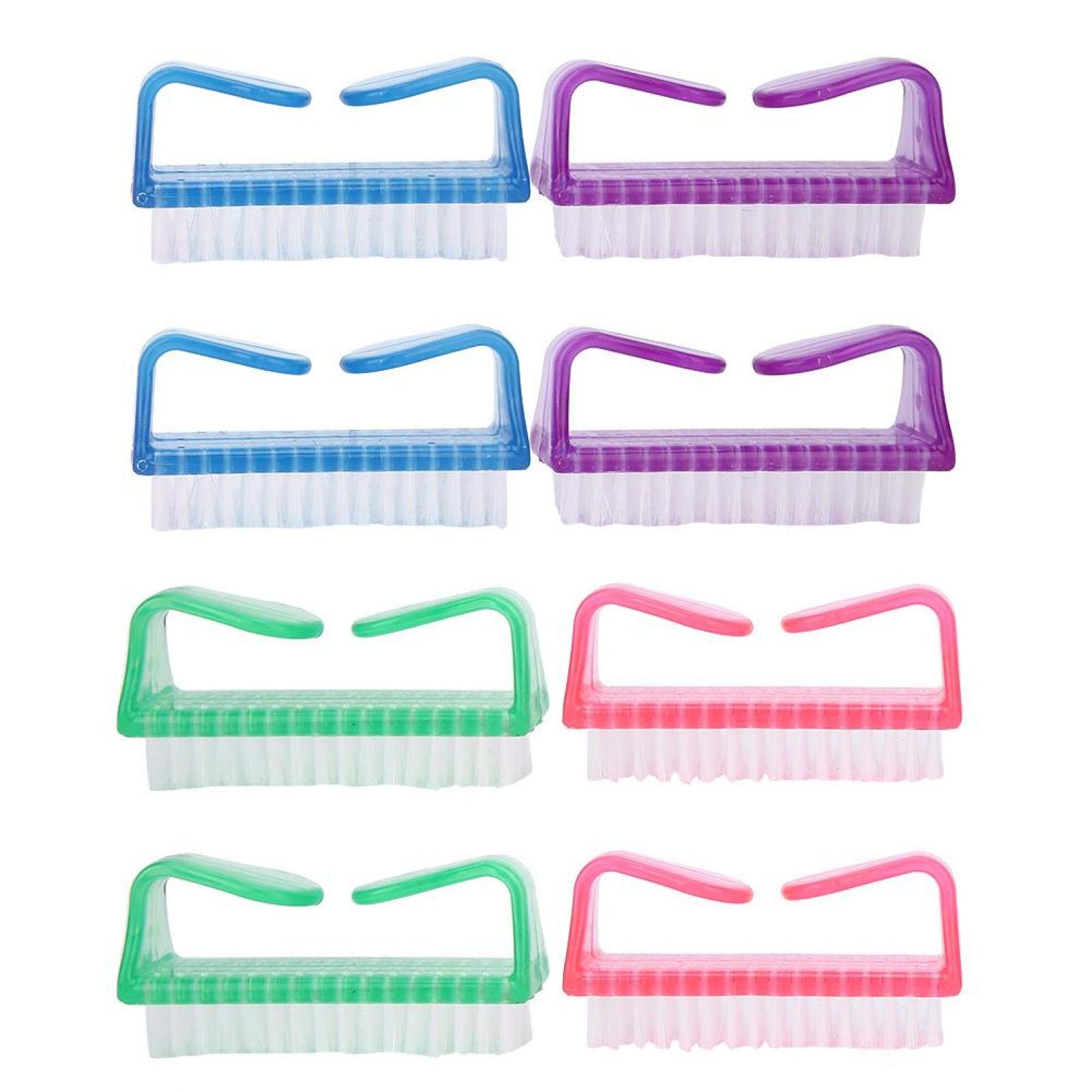 8PCS Professional Nail Dust Brush Set - Plastic Nail Cleaning Brush Tools for Home & Salon Manicure, Pedicure, Nail Art - Perfect for DIY Nail Care & Professional Use