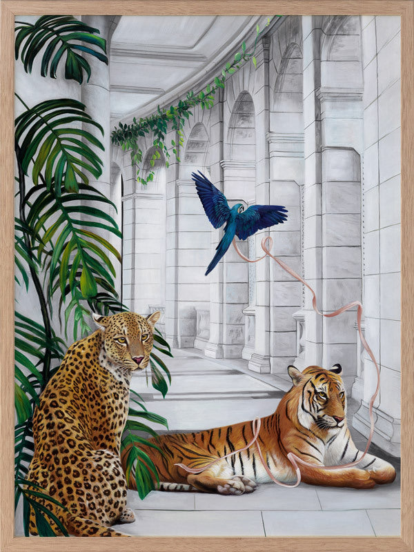 Big Cat Club Framed Art Print - Stunning Wild Animal Wall Decor for Living Room, Bedroom & Office - Perfect Gift for Cat Lovers