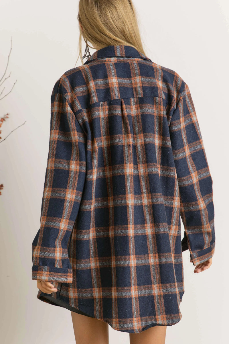 ADORA Full Size Button Down Flannel Shirt for Women - Plus Size Cozy Plaid Shirt - Perfect for Fall Layering, Casual Outfits & Outdoor Activities