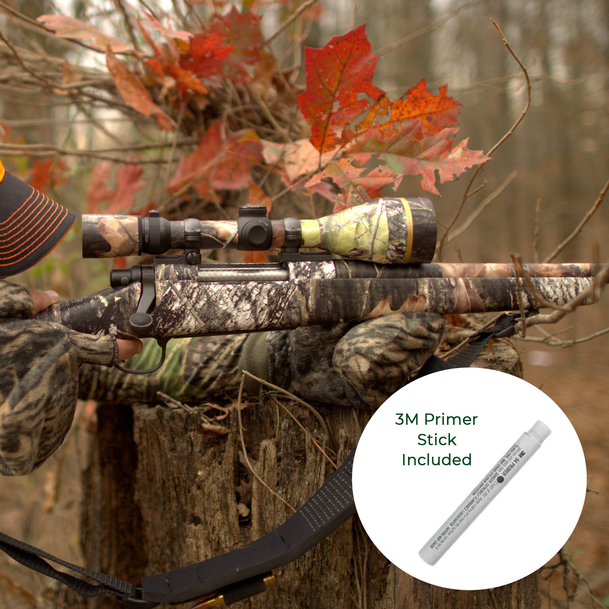 Hunter Mossy Oak Gun Camo Kit - Premium Gun Skin & Scope Skin with Primer Stick | Camouflage Hunting Accessories for Rifles & Shotguns | Perfect for Hunting, Outdoor Adventures & Tactical Training
