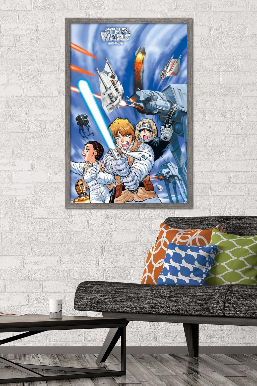 Trends International Star Wars: Manga Madness Hoth Wall Poster - 22.375 x 34 Inches, Barnwood Framed Version - Perfect for Home Theater, Game Room & Office Decor