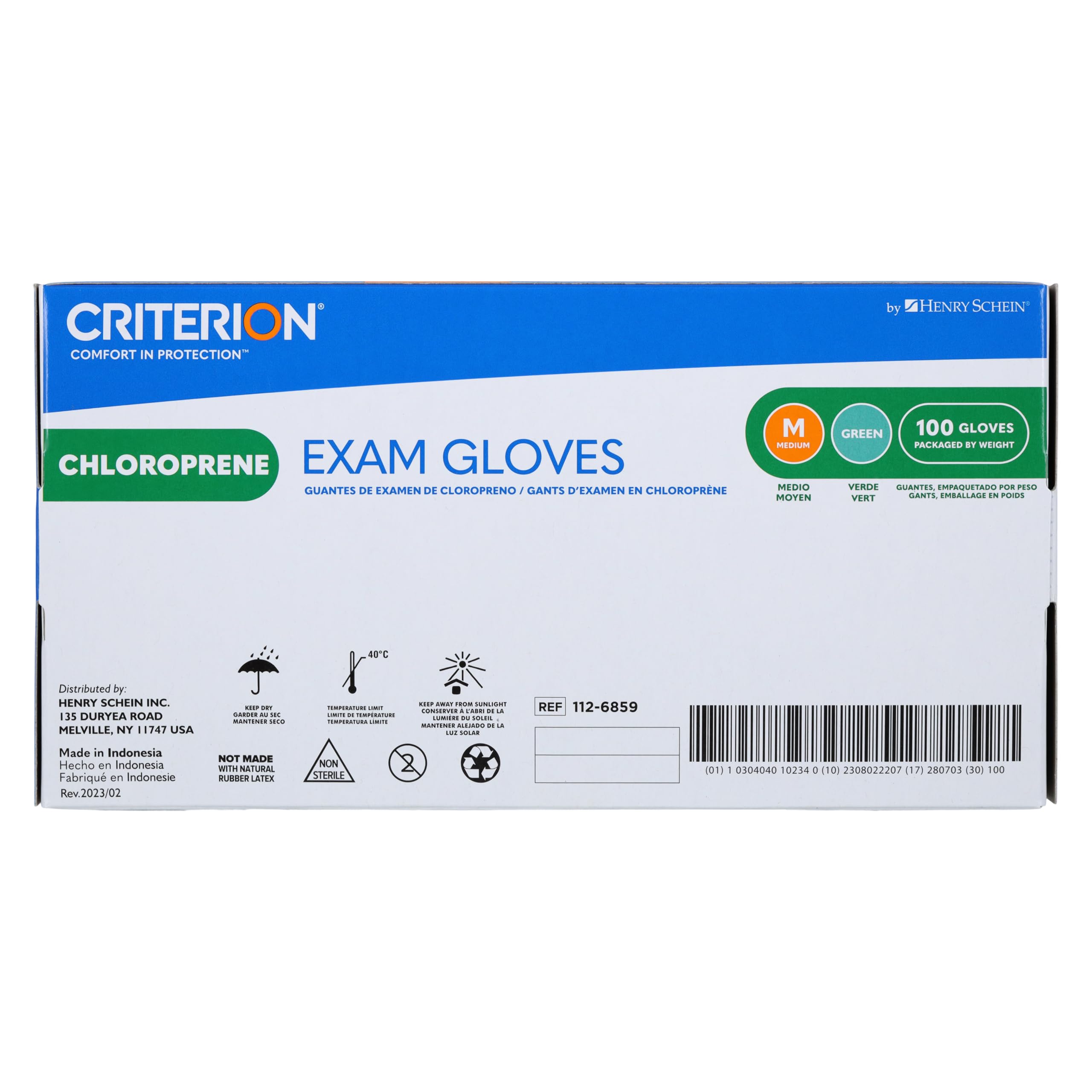Criterion Chloroprene Exam Gloves - Textured, 4.33 Mil, Medical Grade, Green - XS to XL (100/Box XS-L, 90/Box XL) - Ideal for Healthcare, Dental, Laboratory & Food Handling Safety