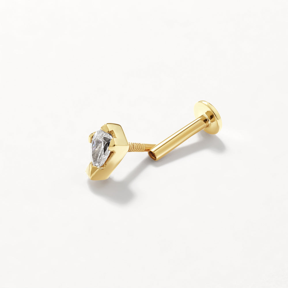 10k Gold Lab-Grown Diamond Kite Helix Single Stud Earring - Perfect for Everyday Wear, Special Occasions & Gift Giving