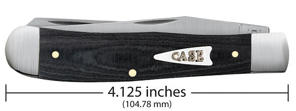 Case Trapper Smooth Black Micarta® Pocket Knife (27730) - EDC, Camping, Hunting & Outdoor Survival Tool