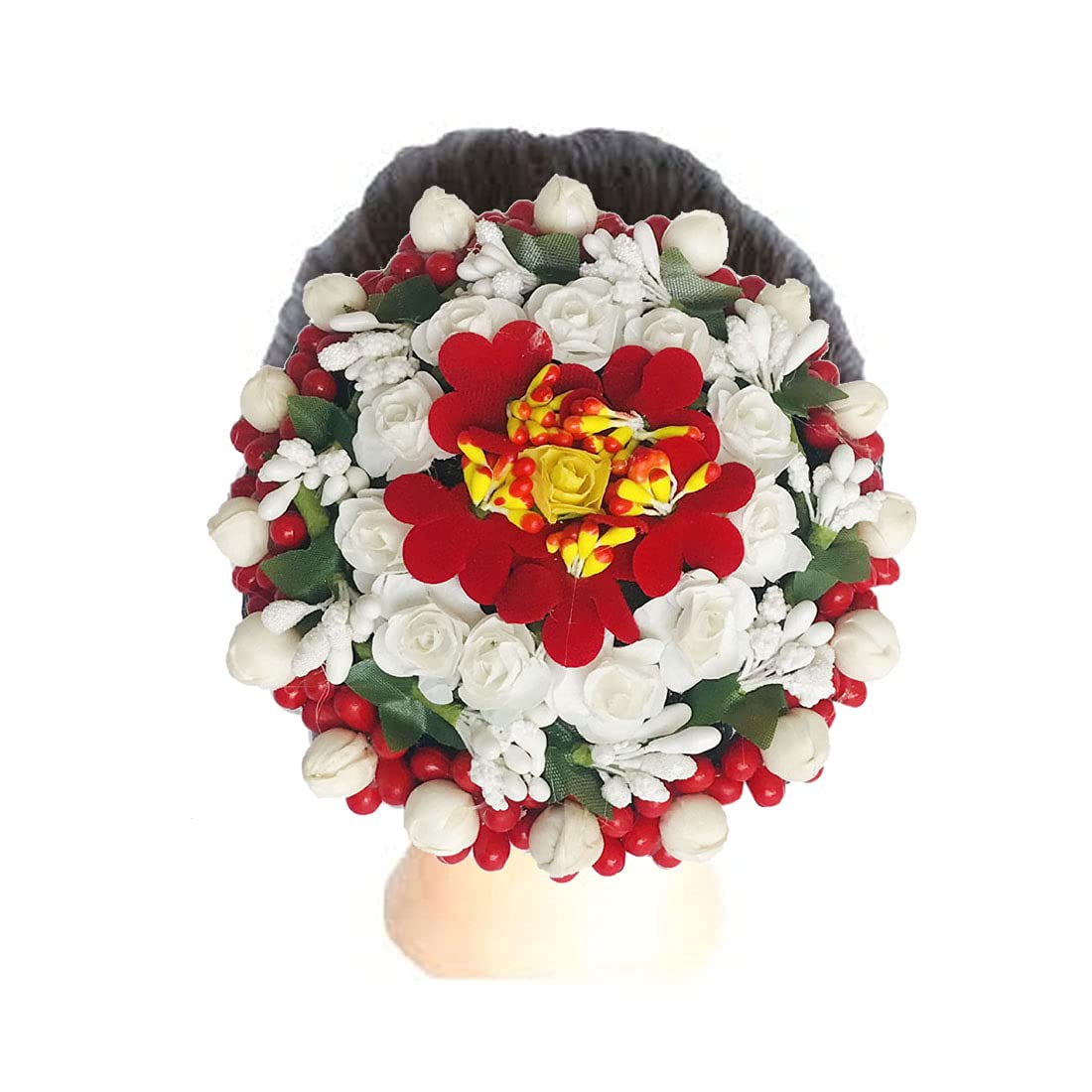 GadinFashion™ Flower Hair Clip for Girls - Red Floral Hair Accessories for Weddings, Parties & Special Occasions (Pack of 1)