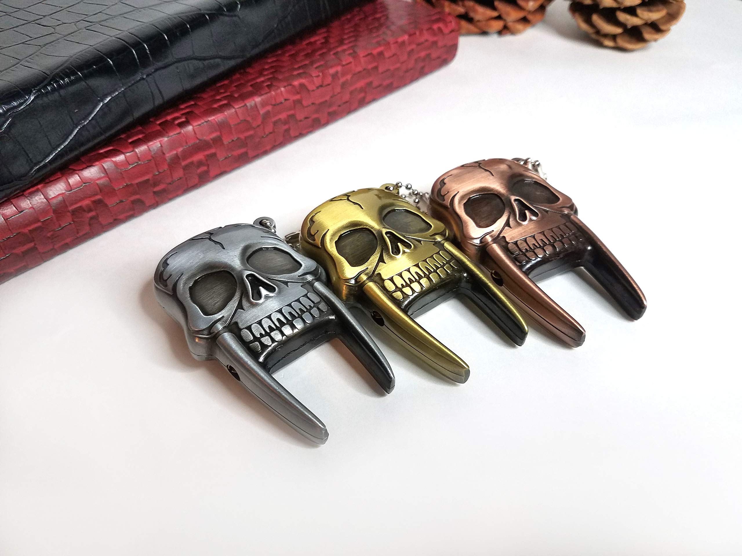 Skull Butane Lighter - Refillable Punk Collectible (Copper) for Parties & Gifts