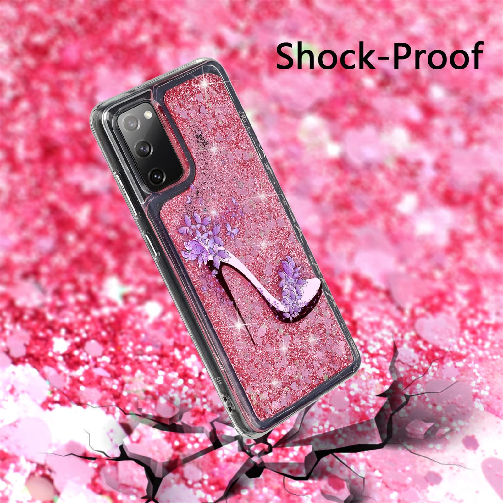 Samsung Galaxy A03S Phone Case - Sparkling Liquid Floating Glitter Shock Absorption TPU Bumper Slim Clear Cover | Durable Protection for Everyday Use, Work, and Travel
