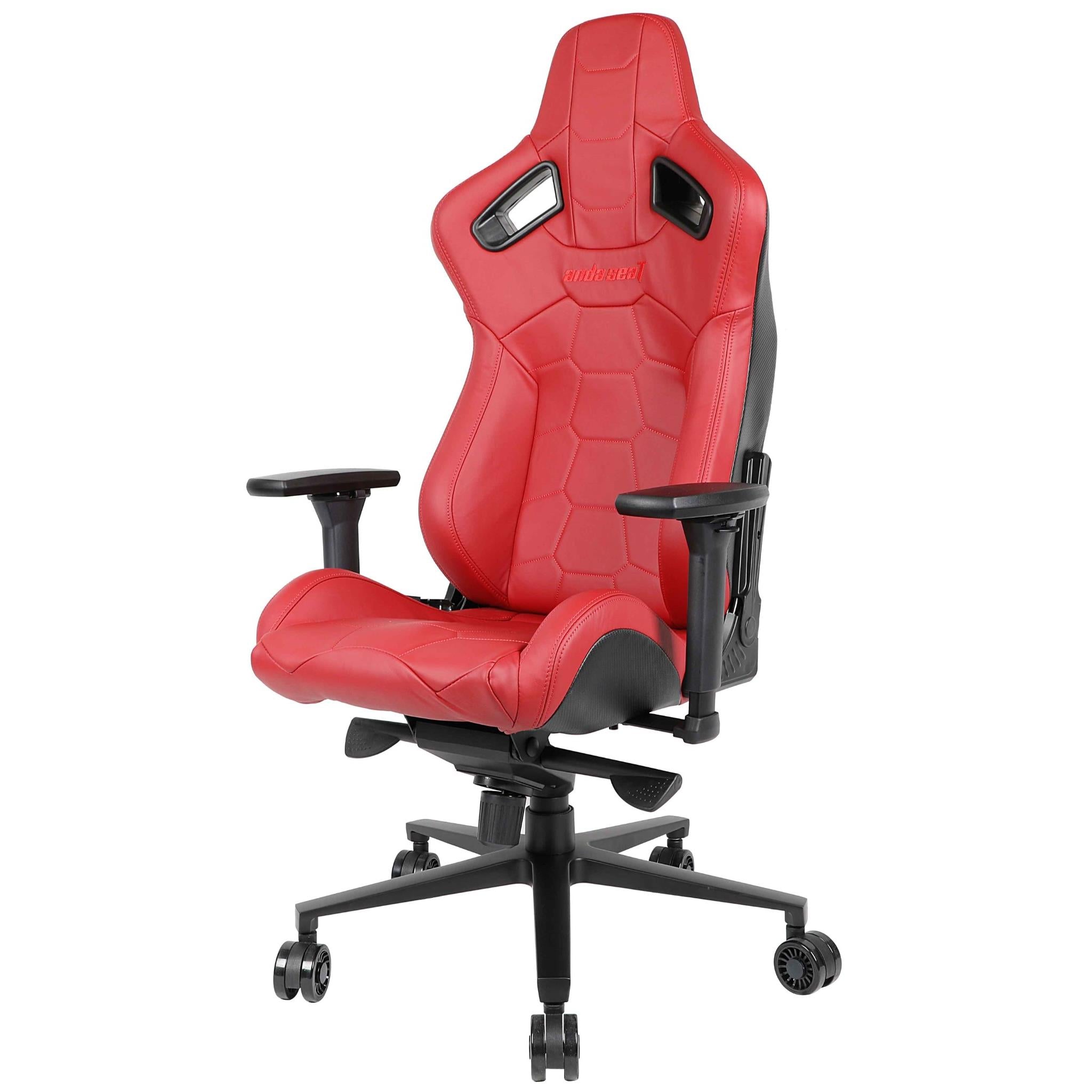 Anda Seat Dracula Napa Leather Gaming Chair - Ergonomic Office & Racing Style Computer Chair with Lumbar Support for PC & Console Gamers (Red) - Perfect for Gaming, Streaming & Home Office Workspace