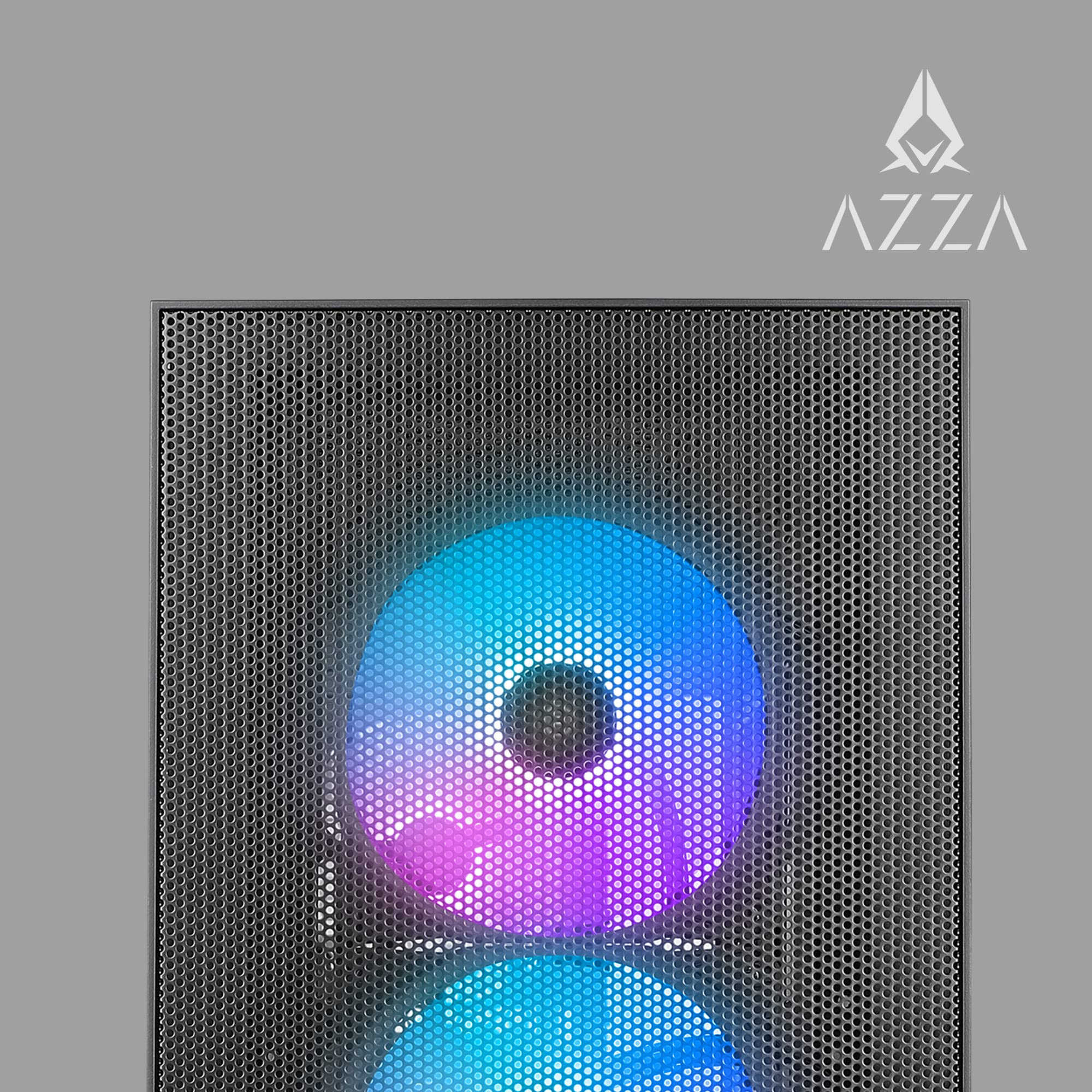 AZZA AERO Black ATX Mid Tower PC Case - CSAZ-480 with Metal Mesh Side Panel, 4 x 120mm ARGB PWM Fans Included - Perfect for Gaming Rigs & High-Airflow Builds