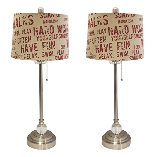 Red Phrases Print Shade - 2 Pack