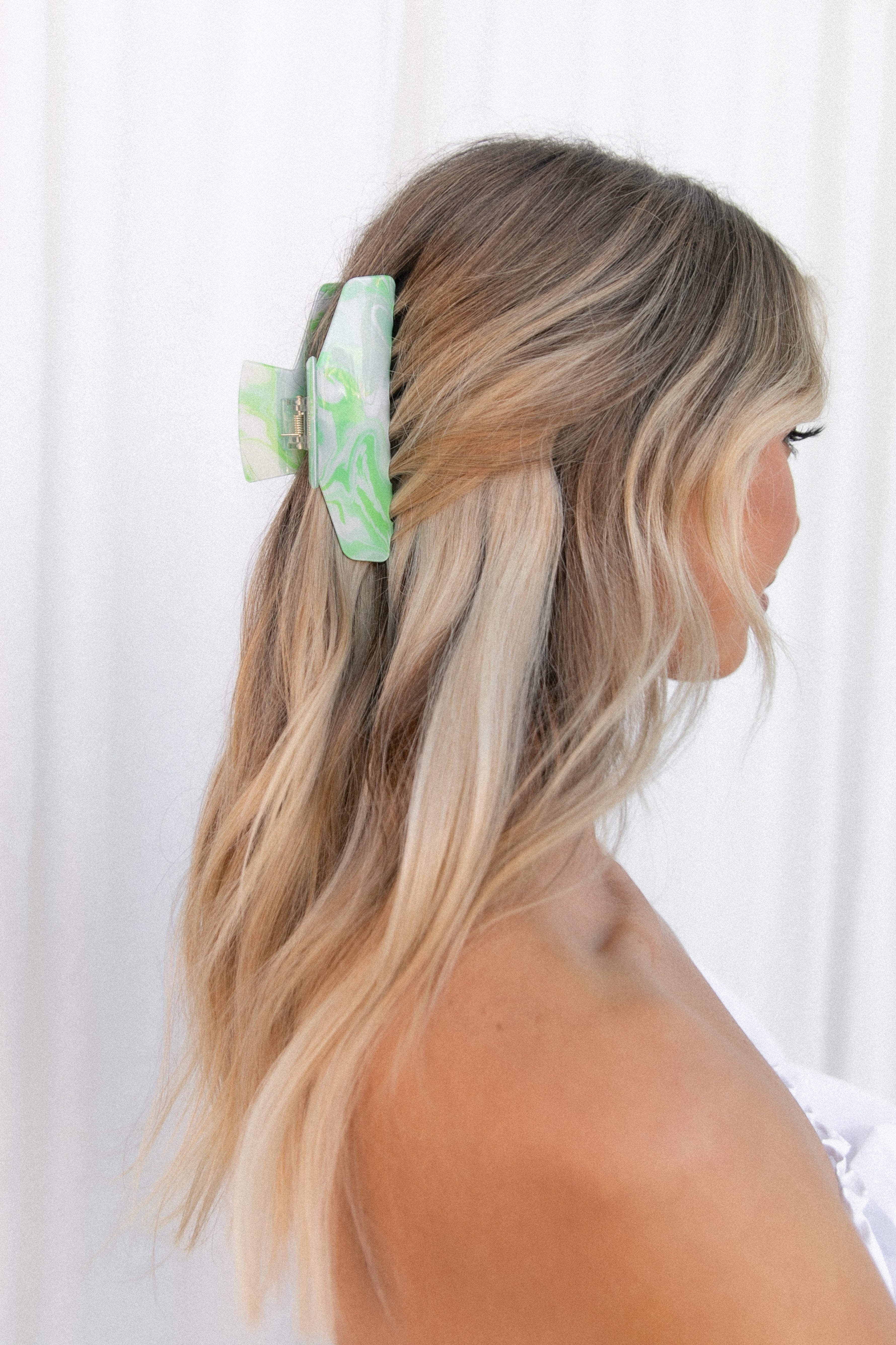 Allie Hair Clip - Green Swirl Hair Accessories for Women & Girls | Perfect for School, Parties, Weddings & Everyday Wear
