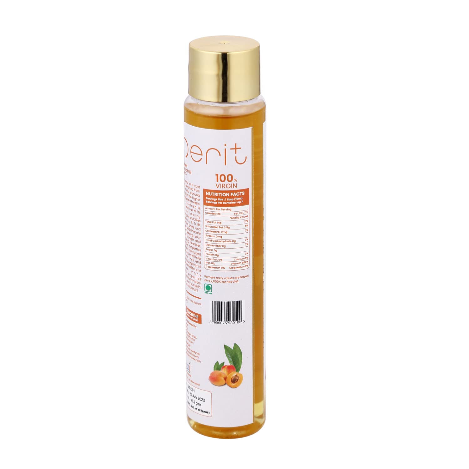 Premium Cold Pressed Apricot Oil 100ml - 100% Pure & Natural Hair & Skin Care - Moisturizing for Dry Scalp, Face & Body - Ideal for Massage, Aromatherapy & DIY Beauty Recipes