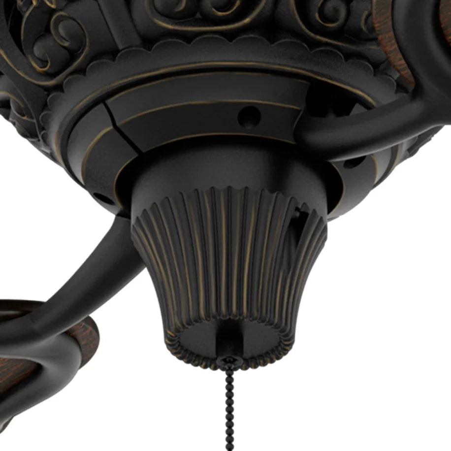 Hunter 60 Inch 1886 Limited Edition Ceiling Fan - Midas Black/Distressed Dark Cherry Basswood Blades - Vintage Industrial Style for Living Room, Bedroom & Patio