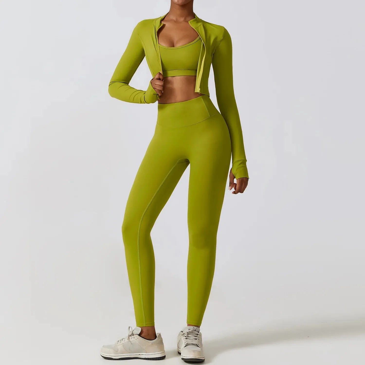 Women's 2/3-Piece Workout Outfits - High Waist Yoga Pants & Stretch Sports Bra Set - Gym, Running & Fitness Activewear - Perfect for Yoga, Pilates & Home Workouts