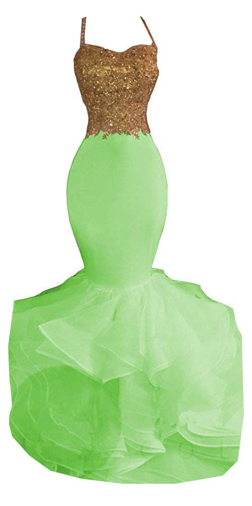 Elegant Green Mermaid Prom Dress for Women - Lace Embroidery Long Evening Gown for Formal Events, Homecoming, and Special Occasions