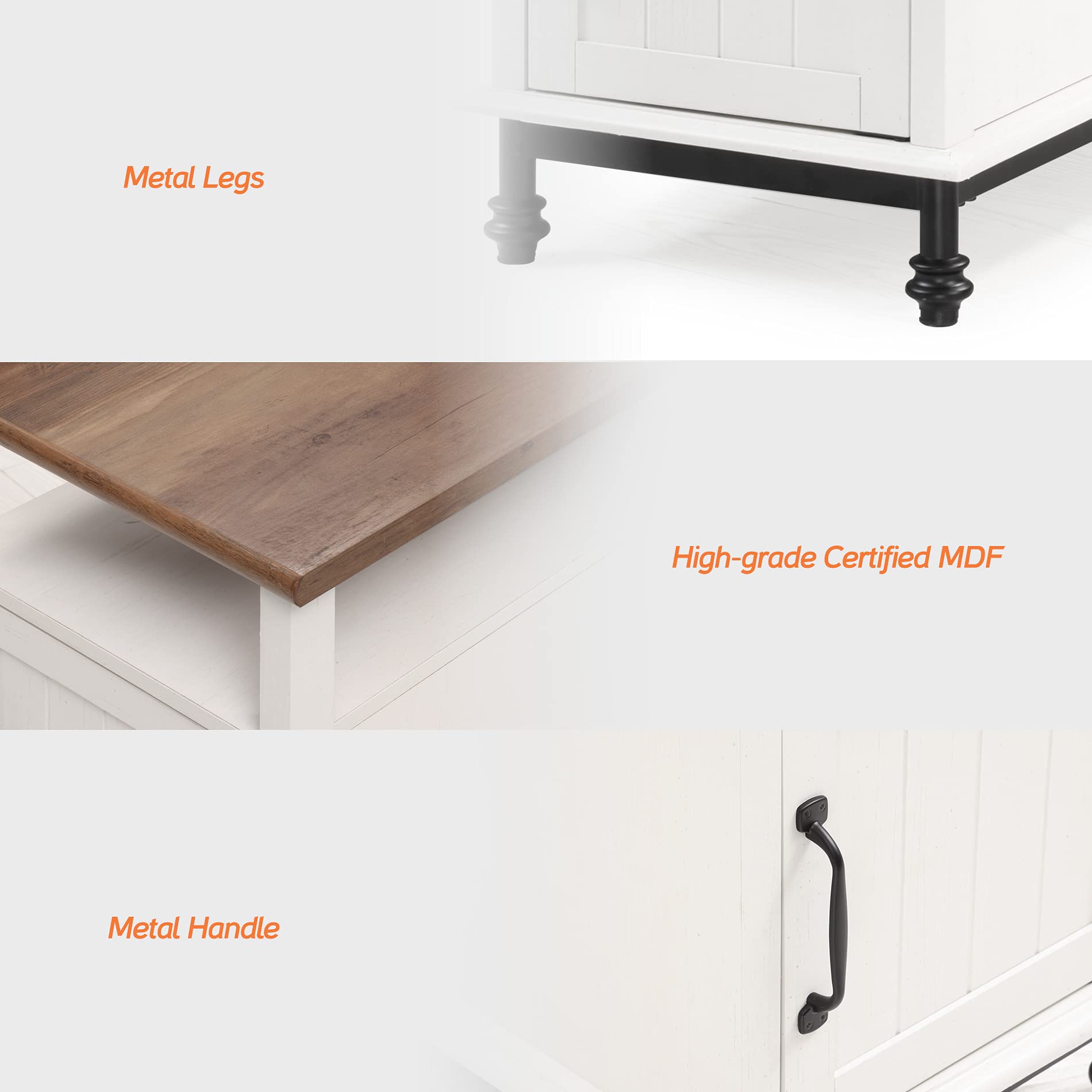 WAMPAT Farmhouse Nightstands Set of 2 - 24