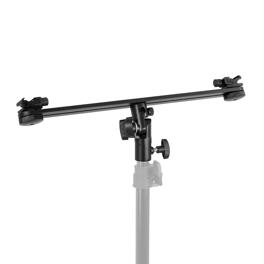 Dual Hot Shoe Speedlite Crossbar Bracket - Professional Flash Mount for DSLR Cameras - Perfect for Wedding, Portrait & Studio Photography