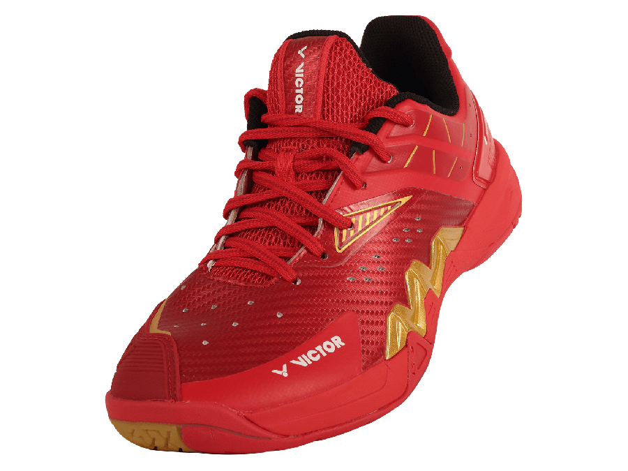 Victor P8500II D Professional Badminton Shoes for Men & Women - Lightweight Cushioned Court Shoes with Non-Slip Sole (Red) - Perfect for Indoor Badminton, Tennis & Squash Games