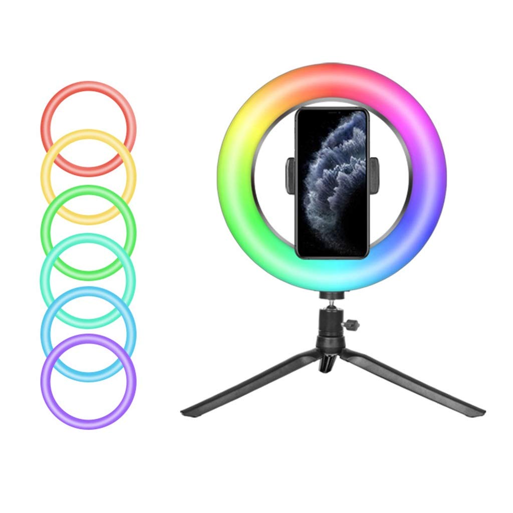 33CM RGB LED Ring Light with Stand & Phone Holder - Dimmable Fill Light for Live Streaming, Makeup, Photography, YouTube Videos & TikTok Content Creation