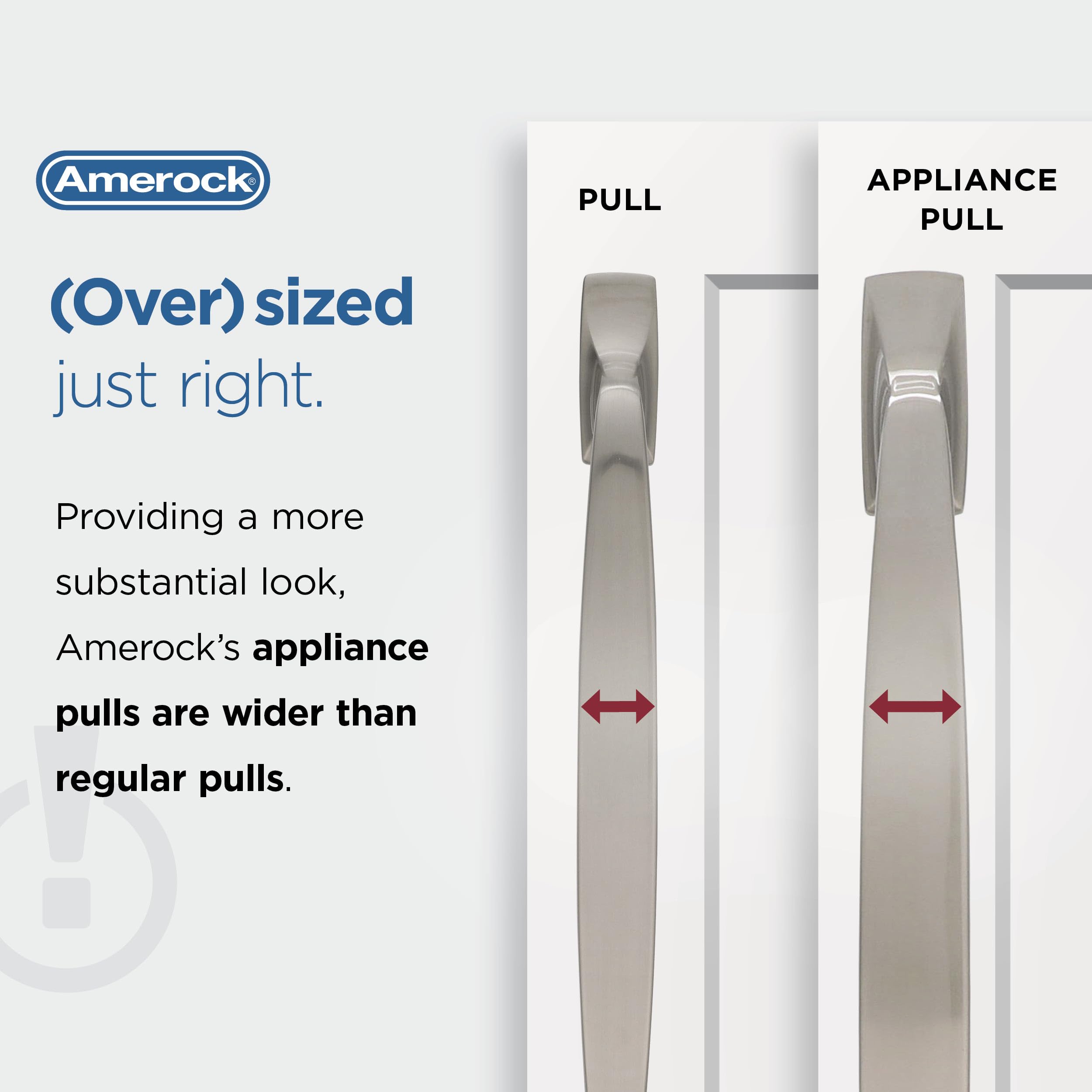 Amerock 18 Inch Stainless Steel Appliance Pull - 1 Pack Bar Pulls for Drawers & Cabinets | Durable Cabinet Hardware for Kitchen, Bathroom & Office Organization