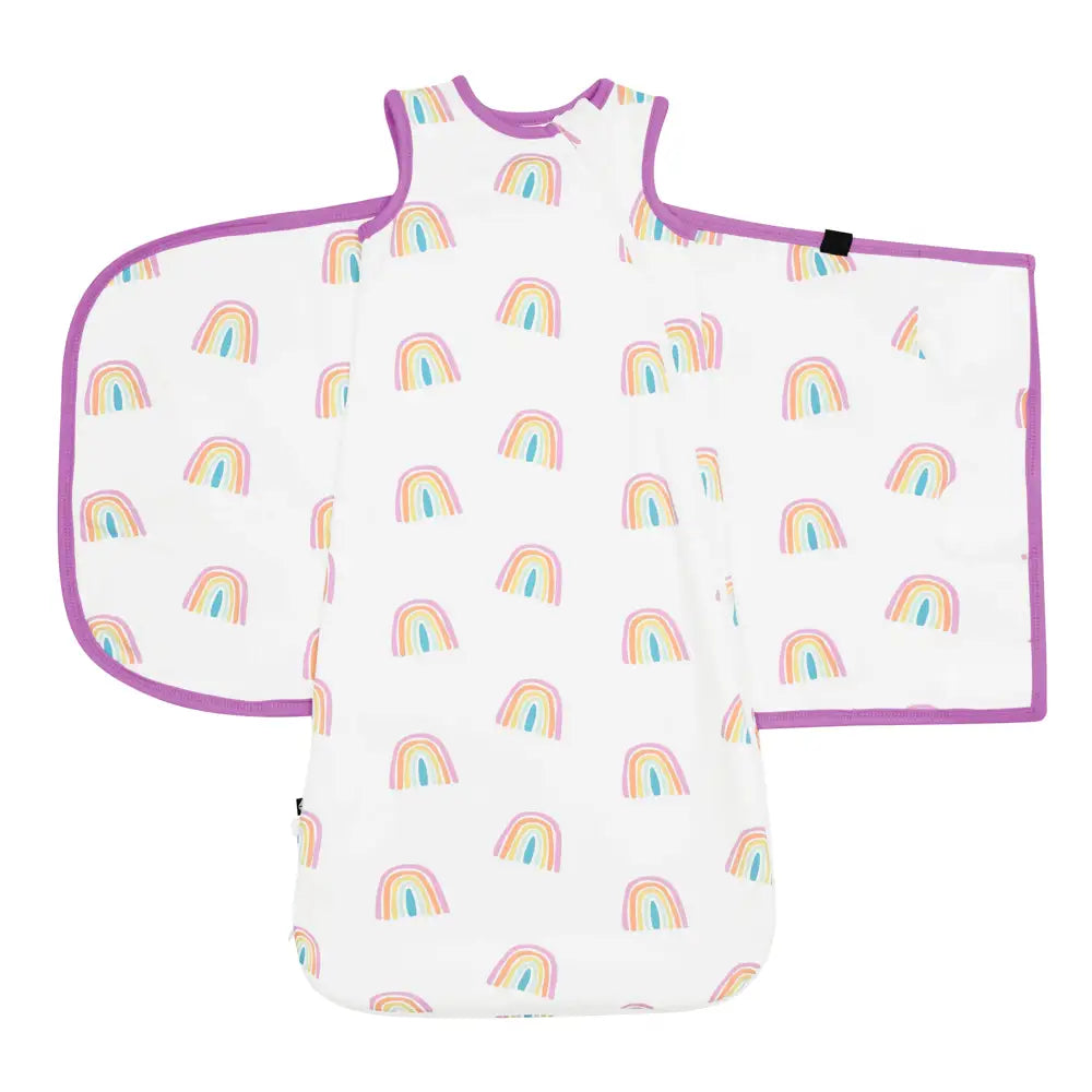 Kyte Baby 0.5 Tog Lightweight Baby Swaddle Blanket - Poi Rainbow Print | Soft Organic Cotton for Newborns & Infants | Perfect for Sleep, Swaddling & Nursery Comfort
